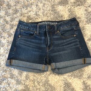 American Eagle Outfitters Blue Jean Shorts Classic Cuffed Design